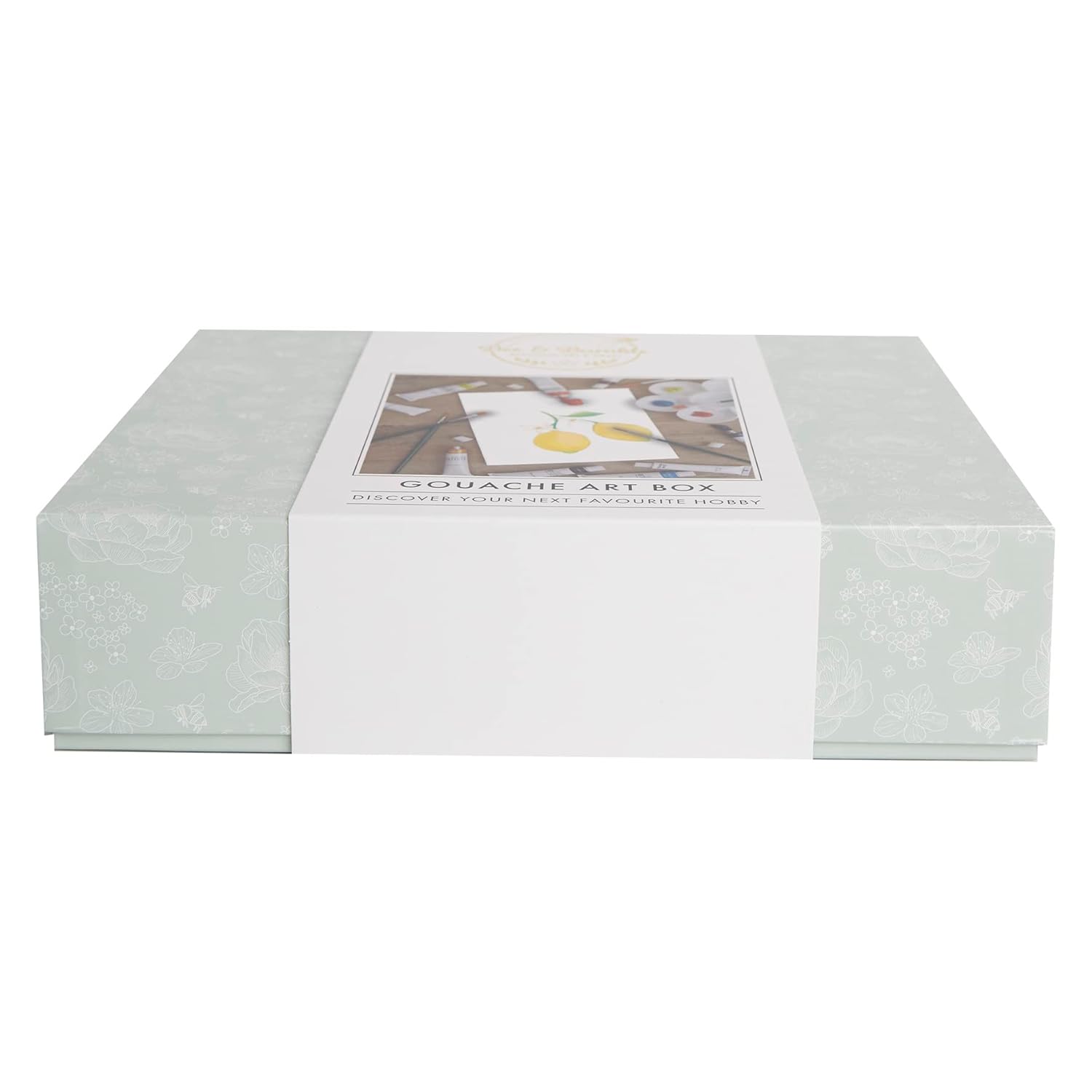 Bee & Bumble Gouache Art Box Craft Kit, 12ml Gouache Paints, Brush Set, Petal Mixing Palette, A5 Watercolour Pad, Paint With Gouache Colours, Ideal For Adults, Children, Professional & Budding Artists