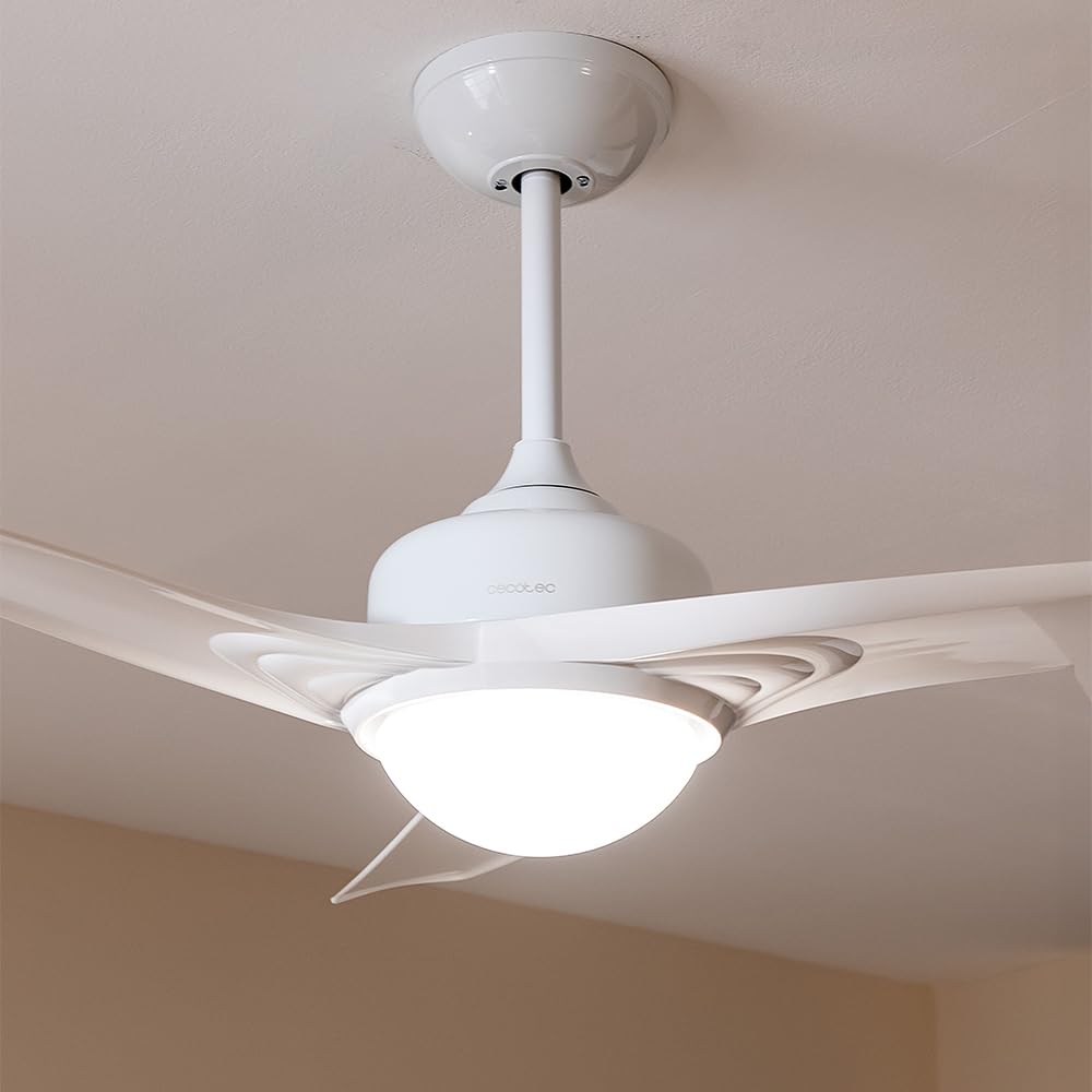 Cecotec Deckenventilator EnergySilence Aero 470. 55 W, Fernbedienung, 106 cm Durchmesser, 3 Klingen, 3 Geschwindigkeiten, schwarze Winterfunktion (Durchmesser 132 cm, Weiß)