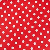 Material: 100 % Baumwolle 0,5m Stoff Punkte groß in rot/ weiß Meterware 100% Baumwolle 1,4m breit