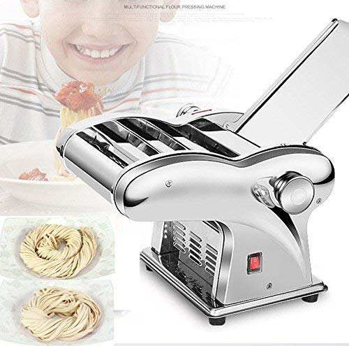 Hengwei Pasta Maker,3 Noodle Knife 110V Electric Noodle Press Machine Spaghetti Pasta Maker Commercial Stainless Steel Dough Cutter Dumplings Roller Noodles Hanger,6 Speed Adjustable Thickness Setting #TOP2