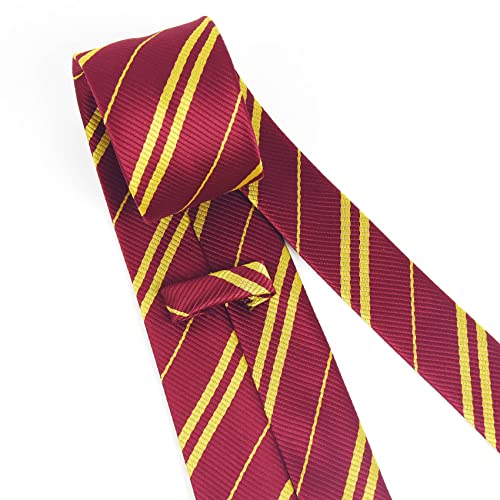 MISS FANTASY Cosplay Tie for Halloween Party, Unisex Adult & Kids Necktie Costume Accessory (Red and Gold)