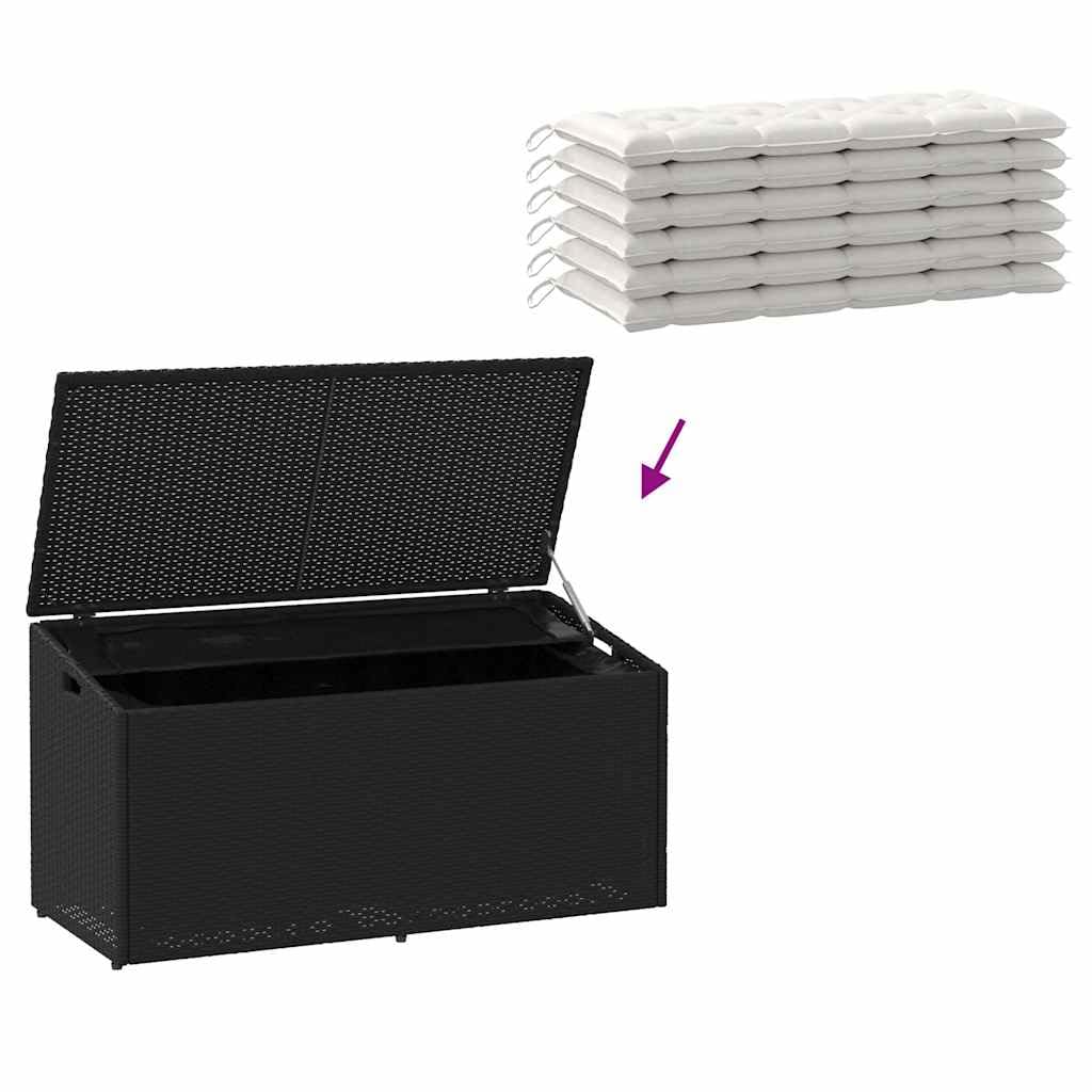 vidaXL Coffre de rangement de jardin Noir 110x50x58 cm Résine tressée
