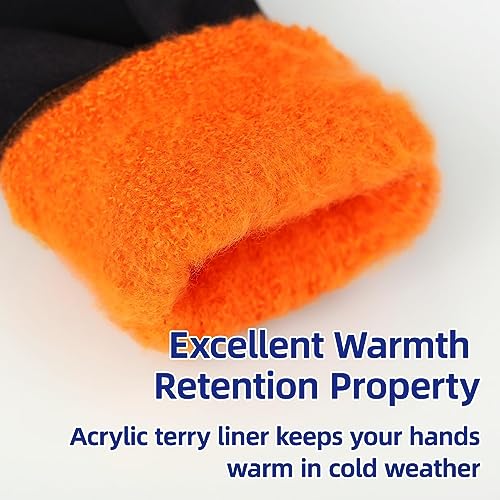 Foto von Schwer 2 Paare Winter Wasserdicht Arbeitshandschuhe für Herren und Damen, Safety Wärme Handschuhe für Den Einsatz Von 5°F Bis -58°F, M