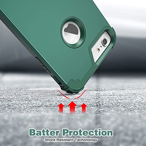 IDweel for iPhone 6S/6 Plus Case with Screen Protector,Graphite Green/Green | Hybrid 3 in 1 Heavy Duty Protection, Shock Absorption Hard PC & Soft Silicone Bumper, Full Body Protective Case Women Girls - image 8