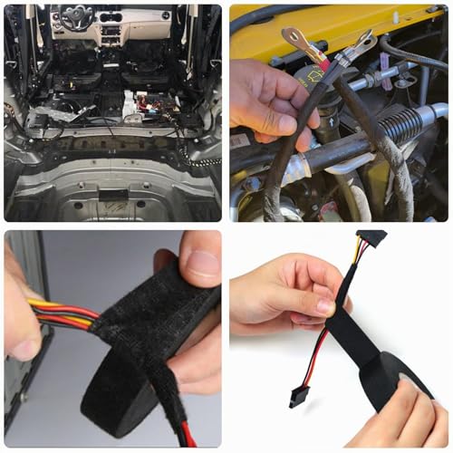 Miniatura 2 de Diompirux 4 Rollos De Cinta Aislante Cables Eléctricos,19mm X 25m Cinta Adhesiva De Ttejido Automotriz,Cinta Eléctrica Para Arneses De Automoción,Para Organizar Cables Y Reducir El Ruido