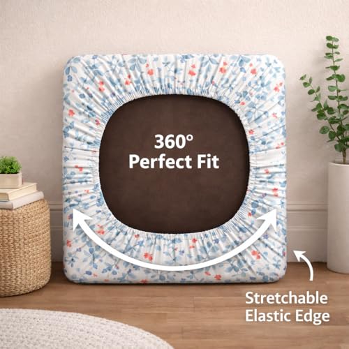 Image of STITCHNEST 'Contour Fit Series' Stretchable Printed Wooden Sofa Cover (Pack of 6) - Elastic Wooden Chair Cover | Wooden Sofa Seat Cover | Size - 20-21 x 20-21 x 3-5 in