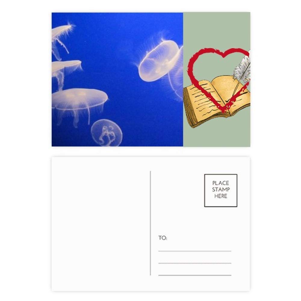 Ocean Jellyfish Science Nature Picture Diary Day Lot de 20 cartes postales de remerciement