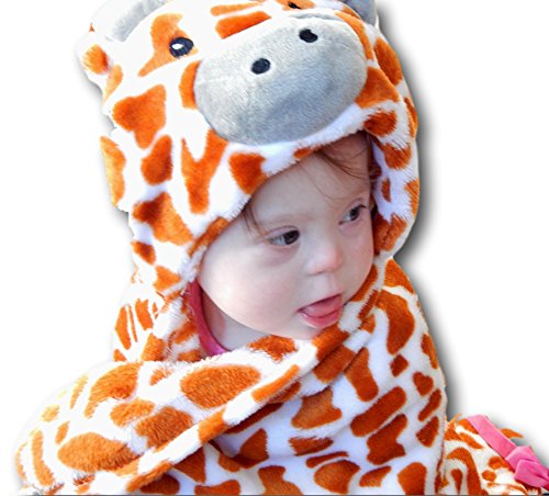 bozemanbabycompany Hooded Animal Blanket Plush Security Comfy Wrap | Boy or Girl Infant