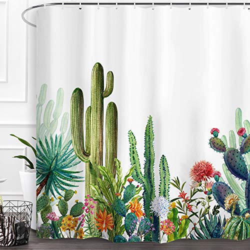 Cactus and Succulent Shower Curtain Ideas [2024 ]
