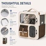Cat Backpack Carrier, Breathable Cat Carrier Large Space Pet Backpack for Cats and Small Dogs up to 15lbs, Transparent & Foldable Pet Carrier for Travel Hiking Vet Visit