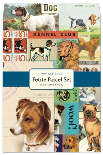 Cavallini 12-Pack Petite Vintage Dogs Parcel Set
