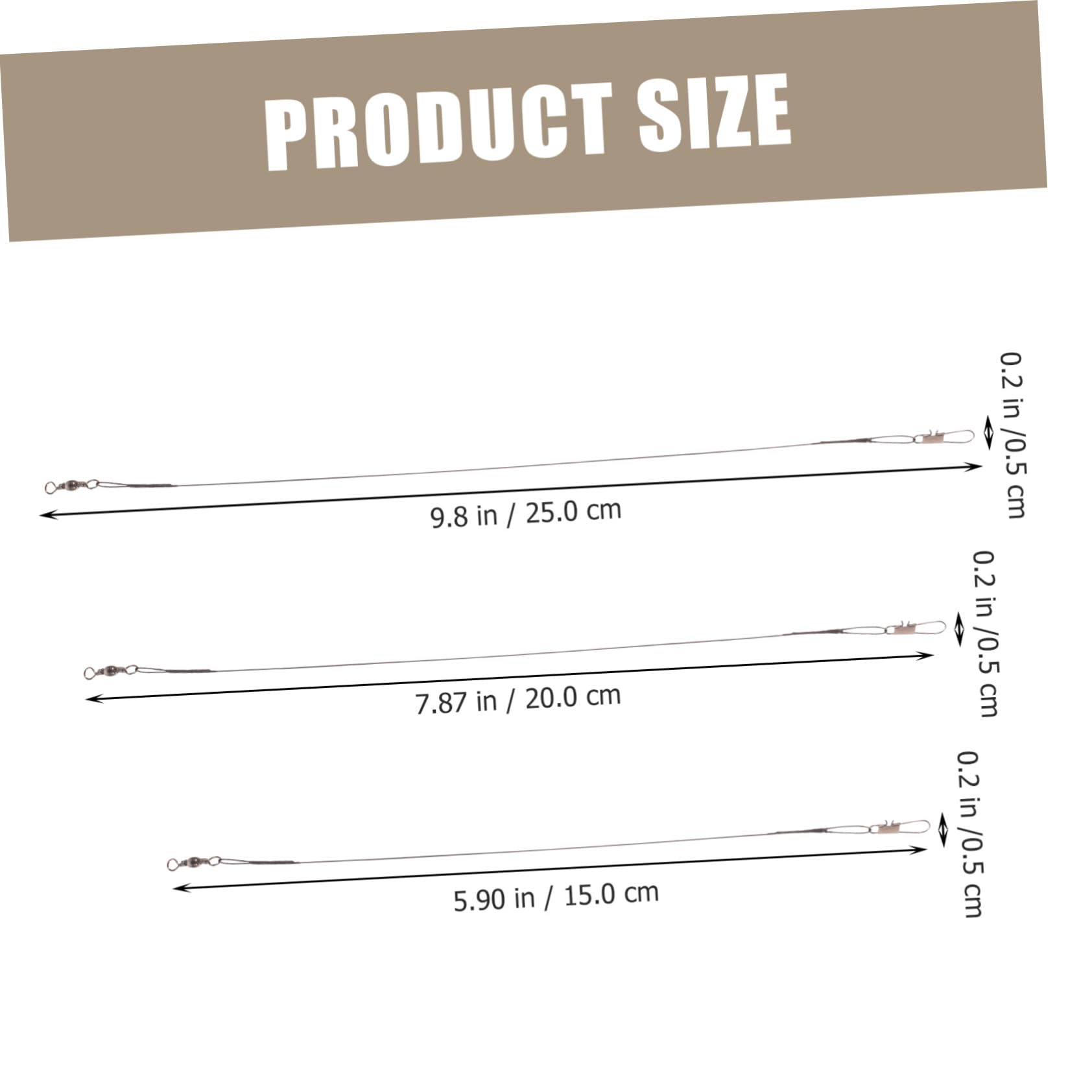 GOOHOCHY Practical Fishing Leaders 30pcs Metal Fishing Lines Portable Wires for Fresh Saltwater