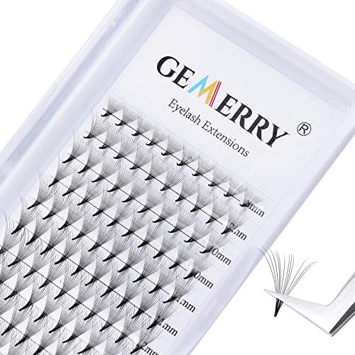12D Premade Volume Eyelash Extensions D Curl 0.07 Volume Fans Lashes Mixed Length 8-14mm Premade Fans Short Thin Stem Knot Free Lashes by GEMERRY (12D-0.07-D Durl-Mix)
