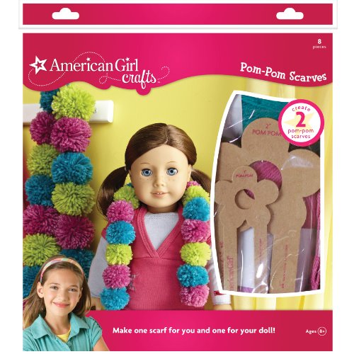 American Girl Doll Crafts Matching Pom-Pom DIY Scarf Kit, 8pc.