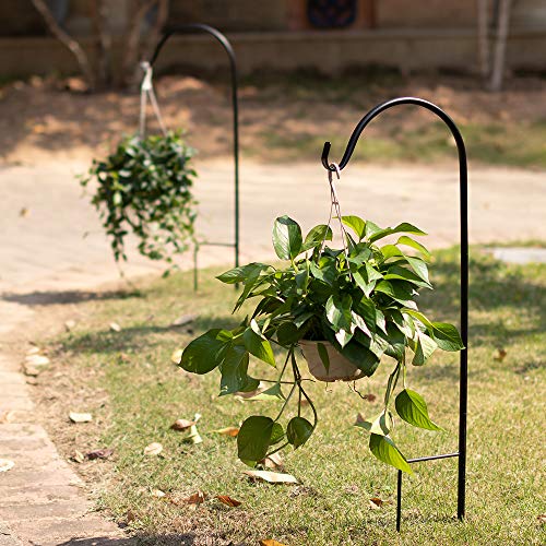 ORZ 36 Inch Shepherd Hook for Bird Feeder 2 Pack Black Metal Hooks for Outdoor Wedding Décor Hanging Plants Solar Lanterns Backyard Garden Decor