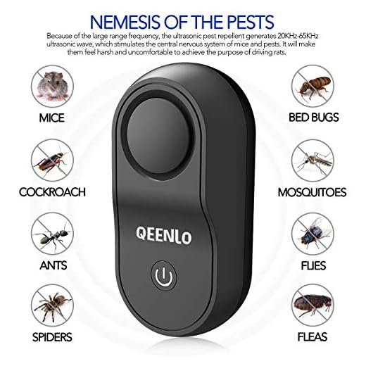 QEENLO Repelente Ultrasónico, Electrónico Repelente Mosquitos Plagas Control Moscas, Cucarachas, Arañas, Ratones, Ratas, Pulgas, Roedores (1 Pack)