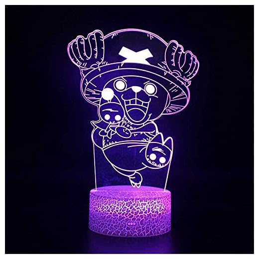 3D-lampa Tony Chopper Lampa 16 färgbyte dekor lampa - perfekta gåvor födelsedag festival jul för baby tonåringar vänner