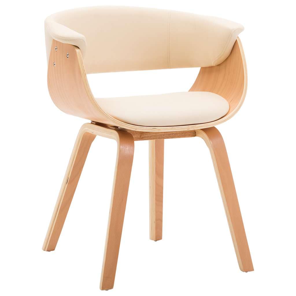 Chaise de salle à manger en cuir synthétique - Crème