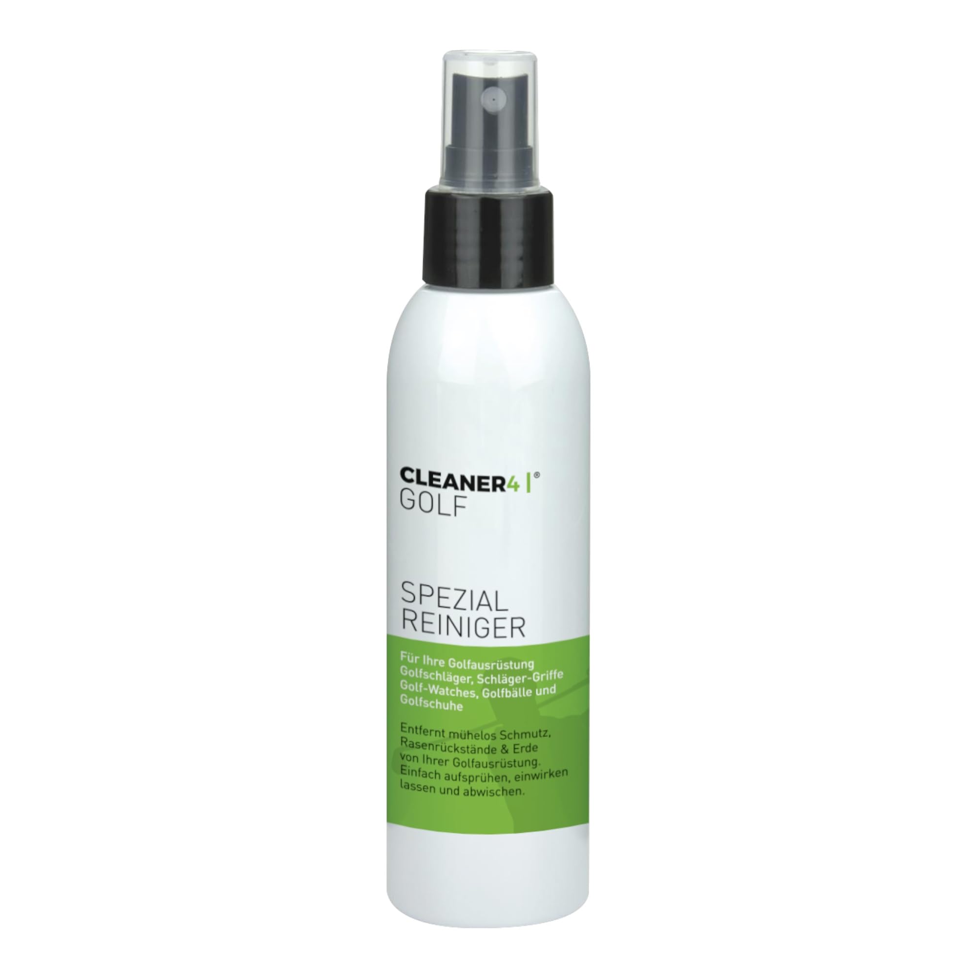 CLEANER-4- Golf Spezialreiniger Set 150 ml + Mikrofastertuch 40 x 40 cm Rillen-Reiniger Griff-Reiniger Ball-Reiniger für Golfschläger und Golfausrüstung