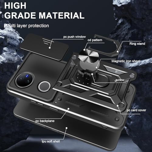 Coque compatible avec Vivo V50 5G et protection d objectif bleu - 3