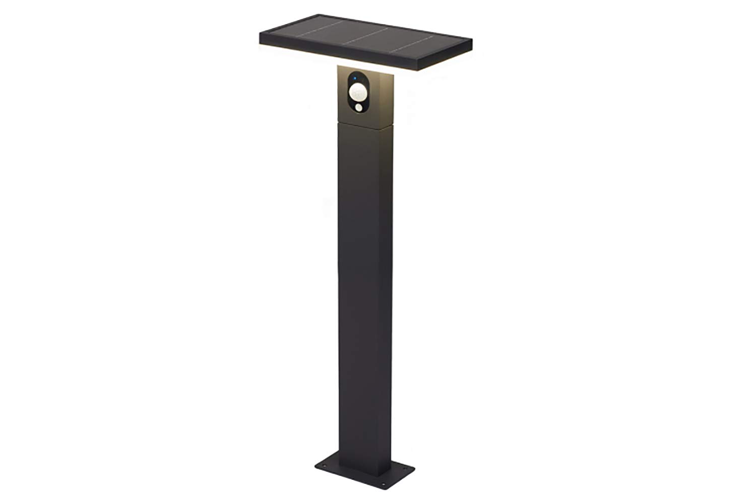 4Lite Light Aluminium Solar Led Bollard With Pir, Graphite