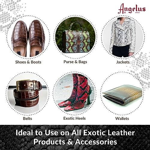 Angelus Exotic Leather Conditioner and Cleaner, 8oz - Reptile Deep Conditioner and Cleaner for Shoes, Boots, Belts, Bags - Made In USA