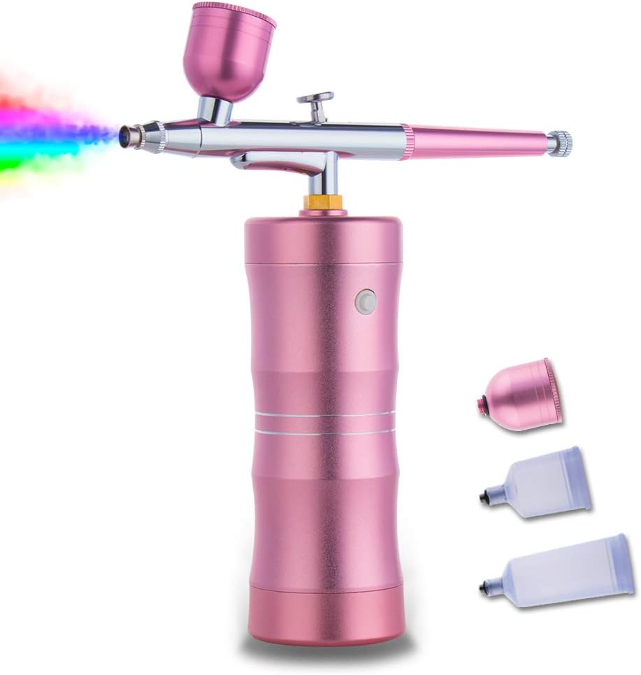 Quevina Cordless Airbrush Kit 27PSI, Handheld Portable Mini Air Brush Spray Gun with