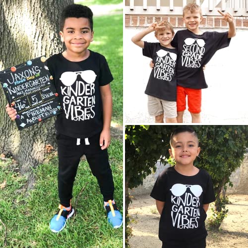 Image of Unique Baby Boys Kindergarten Vibes Only Back to School T Shirt