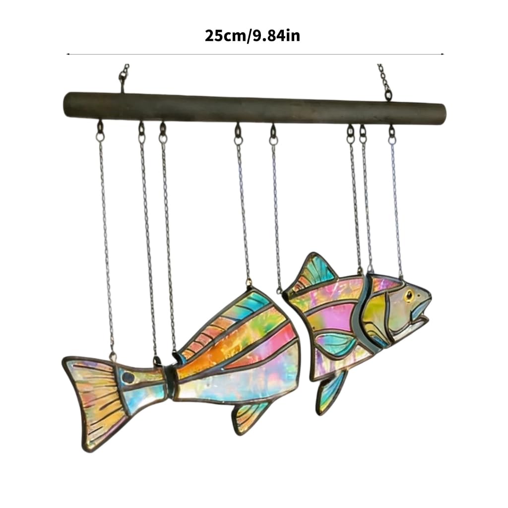 Pannello acrilico colorato della finestra degli attaccamenti della finestra di vetro macchiato Suncatchers del pesce