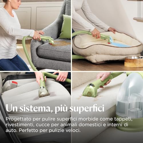 BISSELL Little Green, Lavatappeti, Lavatappezzeria per Macchie Quotidiane e Sporco, Lava Tappezzeria per Tappeti, Auto, Pulisci Divani, Moquette, Materassi e Altro, Potente Motore da 340W, 4098N - Immagine 2