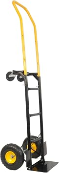 4 Wheel Convertible Hand Truck, 2 in 1 Design Heavy Duty Dolly Cart, Dolly Cart with Rubber Wheels, Platform Cart for Moving/Warehouse/Garden/Grocery
