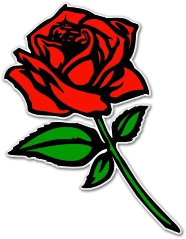 Bargain Max Decals - Red Rose - Sticker Decal Notebook Car Laptop 5" x 3" (Color)