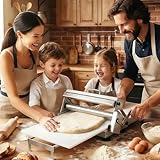 Soflightmok Laminoir à PâTisserie Manuel Pliable-RéAlisez Pizzas, Fondant,Baguette,Croissants Et PâTes FeuilletéEs chez Votre Soi avec Laminoir en Acier Inoxydable-éPaisseur RéGlable 0 à 25mm TypeB