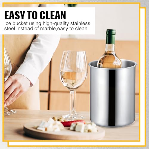 Domensi 6 Pcs Wine Chiller Bucket 750 ML Champagne Bucket Stainless Steel Wine Chillers for Bottles Keeps Cold for Hours Cooler Insulated Champagne Beer Ice Bucket by Domensi - Image 3