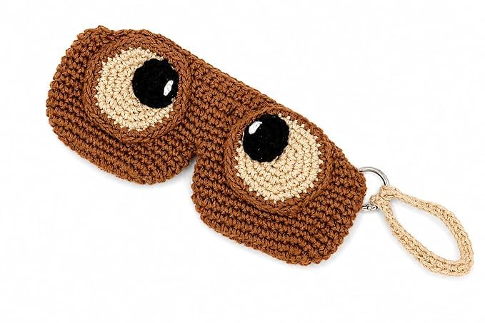 Handmade Crochet Eyeglass Case for Women, Soft Knitted Sunglasses Holder Pouch with Sunflower Design, Protective Glasses Sleeve with Wrist Loop & Snap Closure, Travel Accessories Gift-image-18