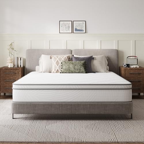 Novilla King Size Mattress 12 Inch, King Hybrid Mattress - Medium Firm with Pocket Springs & Comfort Foam, Cooling Pressure Relief, CertiPUR-US Certified Mattress in a Box