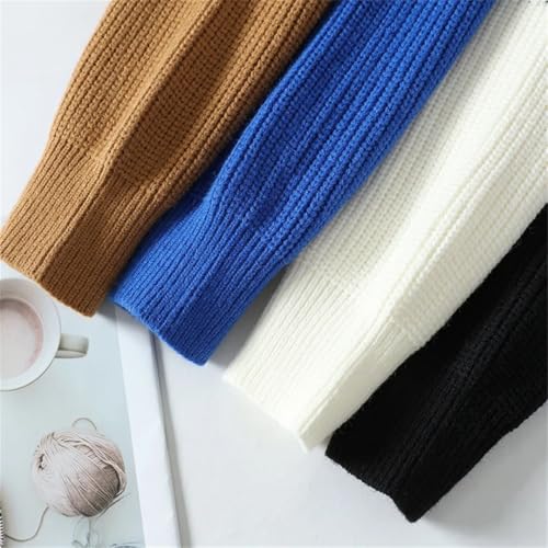 Men Spliced Knitted Sweater Korean Handsome Pullover Soft Warm Turtleneck Sweaters3