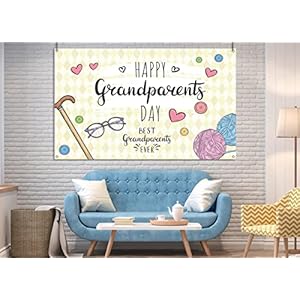 Nepnuser happy grandparents day photo booth backdrop school event retirement love grandparents party decorations grandpa grandma holiday photo wall decor 5936ft  urban country home decor