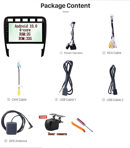 Miniatura 10 de para Porsche Cayenne (2003-2010) Android 10 Unidad principal estéreo para coche en Dash Radio de coche Navegación GPS 9 pulgadas 2.5D pantalla