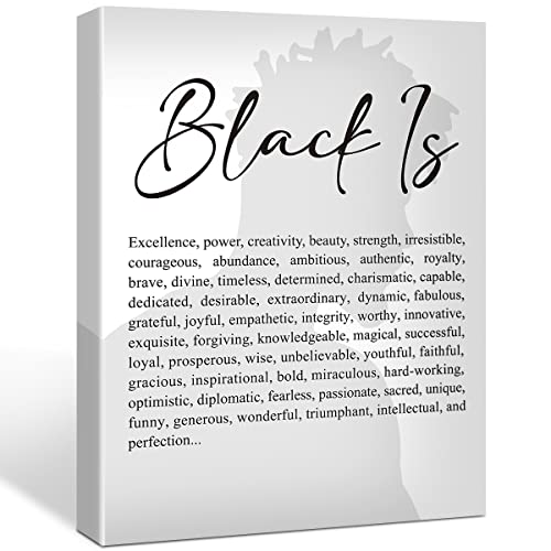 Inspirational Quote Black Is Excellence Canvas Poster African American Man Print Painting For Home Office Wall Art Decoration 11.5 X 15 Inch (Framed) #TOP1