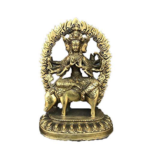 Statue de Bouddha Marichi protectrice en cuivre pour la paix du foyer
