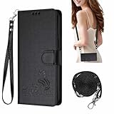 WBWONE Hülle für Oukitel C69, Handyhülle Premium PU Lederhülle Klappbar Magnet Kartenfach Standfunktion Schutzhülle mit Langes Seil, Schwarz