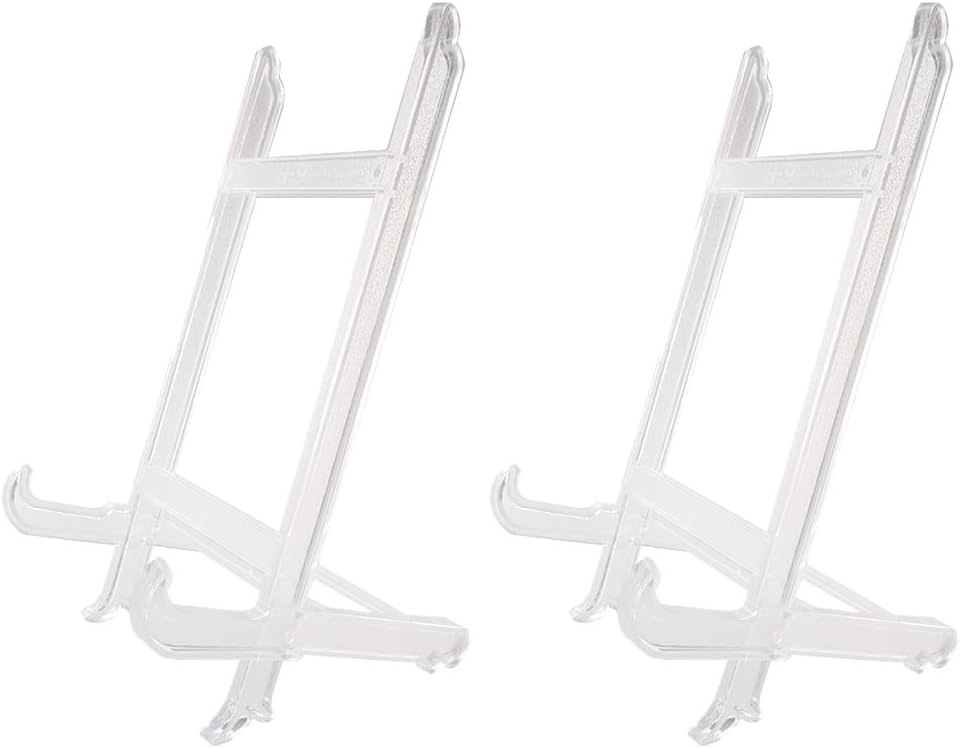 9 inch Plate Stand Holder Picture Frame Stand Easel Display Stand Clear-Set of 2