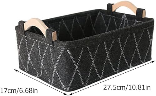 Miniatura 5 de Alipis Cesta de almacenamiento de fieltro, cesta de almacenamiento de tela, cesta de almacenamiento con asas, decoración de escritorio, cocina,