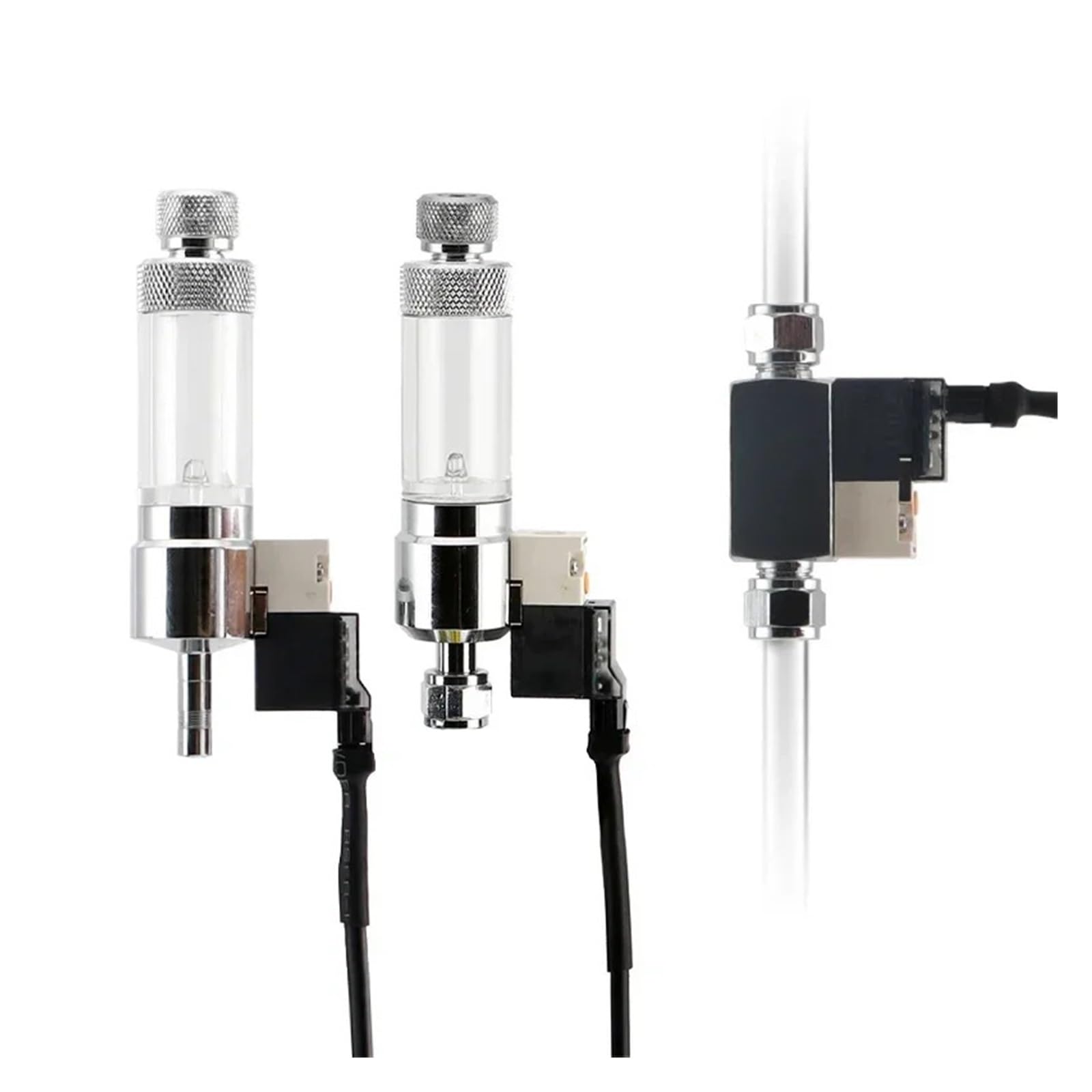 Contador de Burbujas CO2 for Acuario con válvula solenoide, Dispositivo medición dióxido Carbono sin Retorno, Sistema Control reacción(Quick Twist Version)