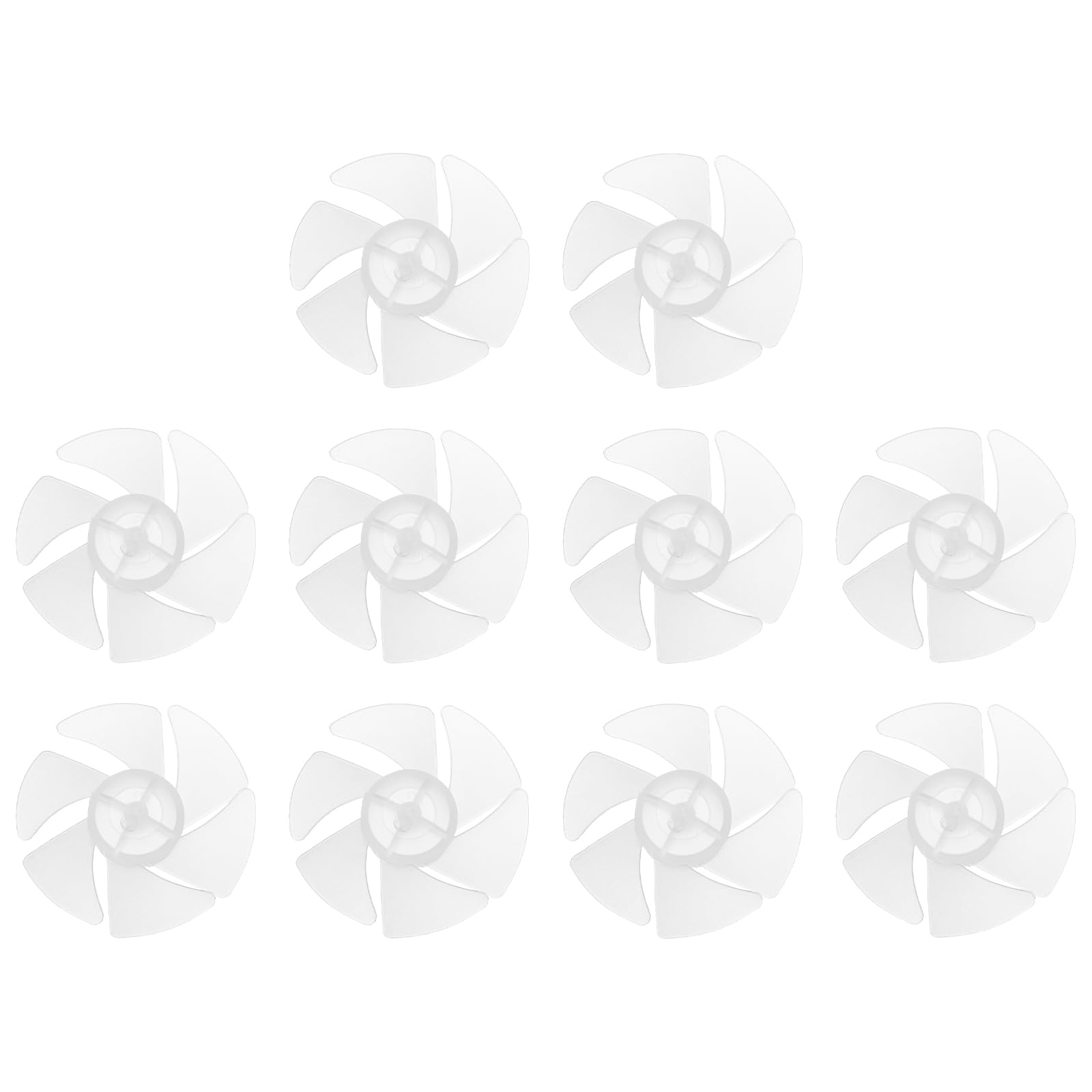 sourcing map 10Pcs RC Boat Propeller, 6 Blades Propellers 2mm Hole Dia 50mm OD CW Clockwise Rotating Drill Propeller for RC Boat, DIY Ship Model, Clear