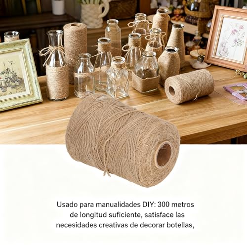 Cuerda de yute para manualidades, embalaje rústico de regalos y tutorado de plantas 4