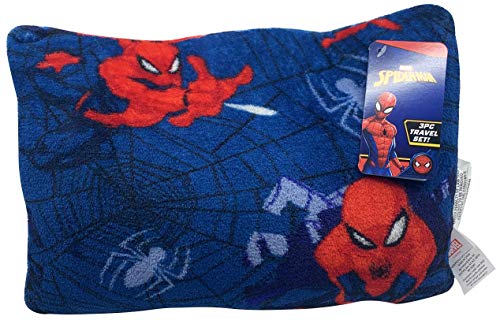 Jay Franco Marvel Spiderman Travel Set - 3 Piece Kids Travel Set Includes Blanket, Pillow, & Plush #TOP2