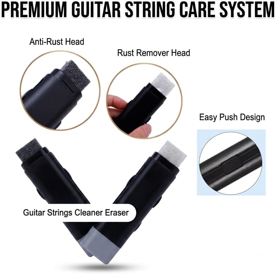 19 Pcs Guitar Luthier Tool Kit, Guitar Fret Leveling Kit with Fret Levelling Beam, Crowning File, Fret Rocker, String Winder, Repair Tools Set for Acoustic Electric Guitar Bass
