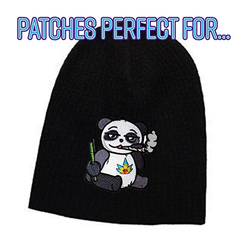 Pot Smoking Pals Cute Panda Bear - Iron On Embroidered Patch Applique #TOP3